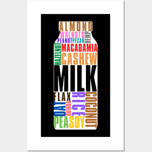 Vegan Plant Based Milk Carton Mash Up Collage Posters and Art